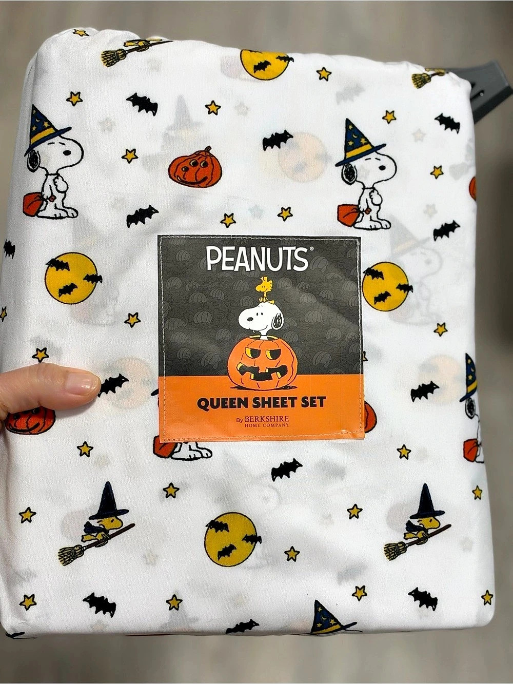 Peanuts Queen Sheet Set Halloween Print Polyester Queen NWT